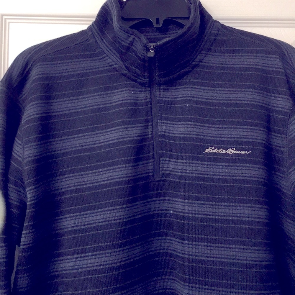NWOT Eddie Bauer Gray Stripe Sweater